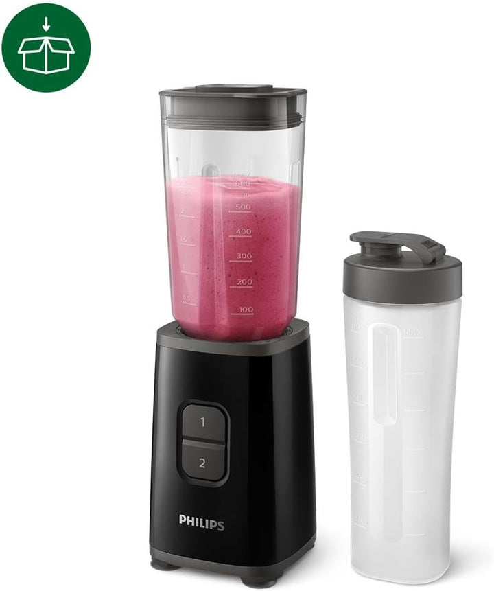 Philips Mini-Mixer, für unterwegs, 1 l, Fassungsvermögen 350 W, 2 Geschwindigkeitsstufen, schwarz, H