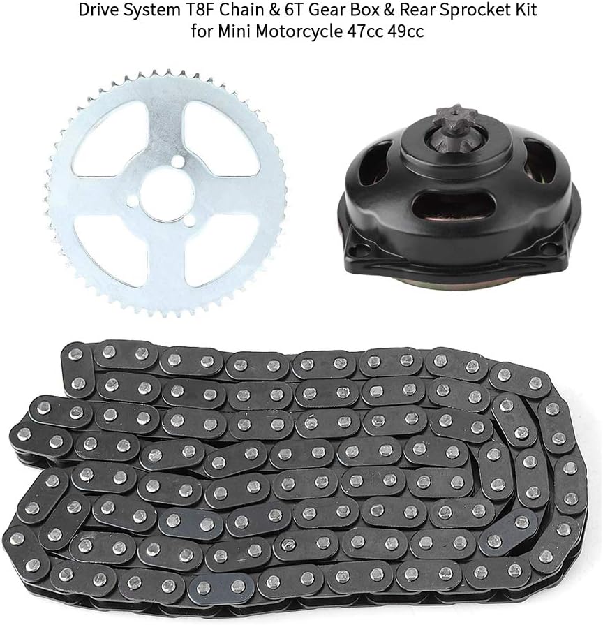 T8F Motorradkette Standard Rollenkette 6T Getriebe Kettenradsatz für Mini Motorrad 47cc 49cc