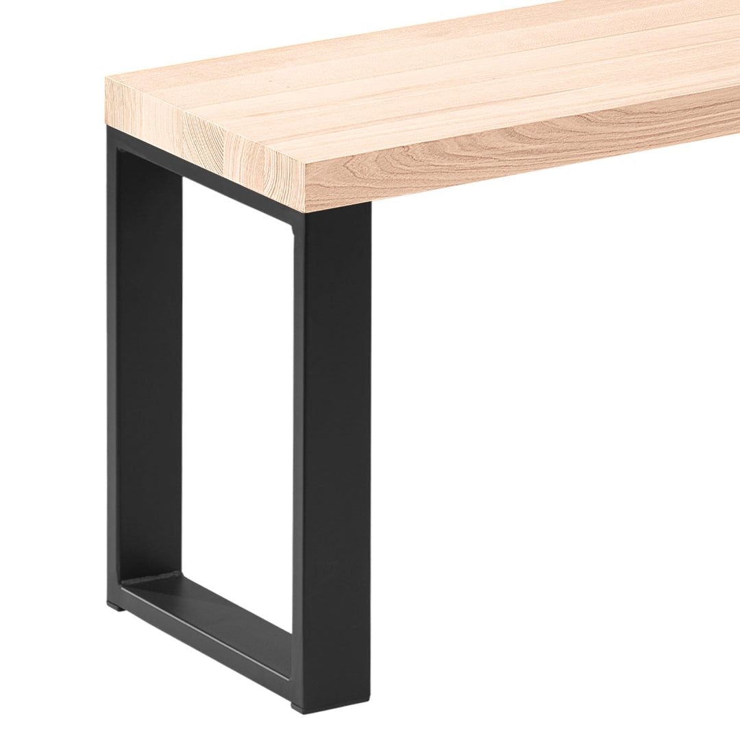 LAMO Manufaktur Sitzbank Esszimmer Holzbank 30x80x47 cm, Möbelfüsse Simple Schwarz/Roh, LSB-01-A-001
