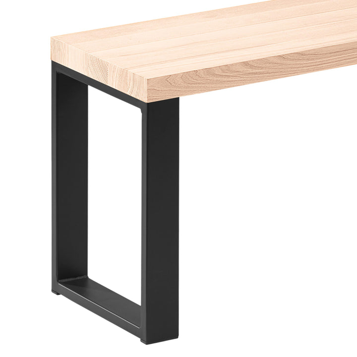 LAMO Manufaktur Sitzbank Esszimmer Holzbank 30x80x47 cm, Möbelfüsse Simple Schwarz/Roh, LSB-01-A-001