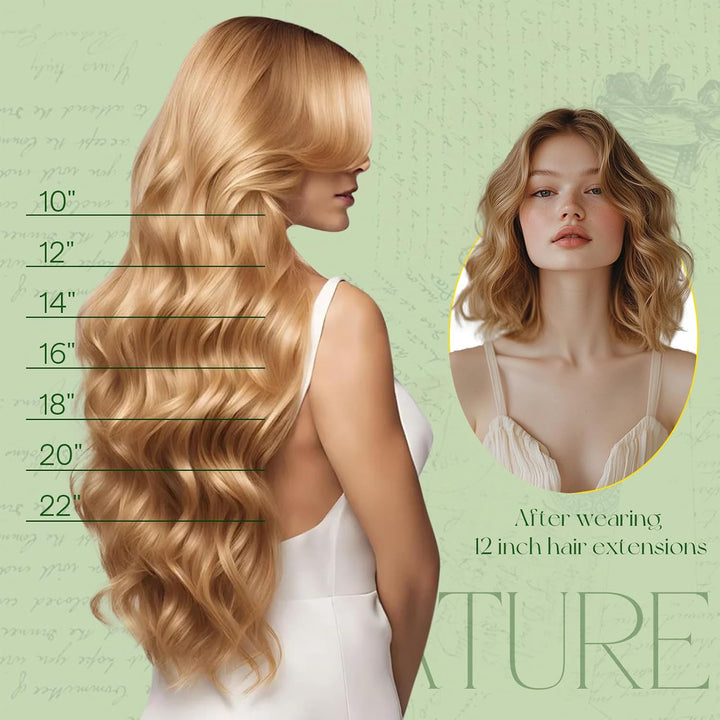 RUNATURE Echthaar Extensions Clip Braun Blond Echte Haare 25cm 7 Stück Clip in Extensions Echthaar B