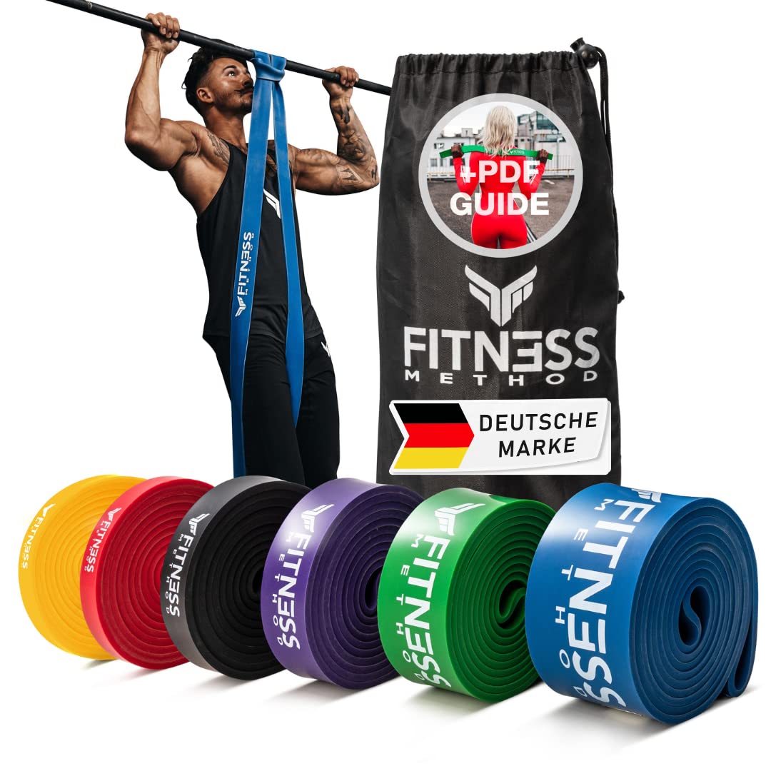 Fitness Method® Resistance Bands - Innovative Widerstandsbänder Set/Einzeln inkl. Tasche + Übungsanl