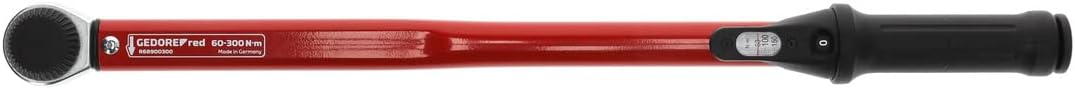 GEDORE red Drehmomentschlüssel für Links- und Rechtsgewinde, 1/2 Zoll, 60-300 Nm, Stahlrohr, Rot/Sch