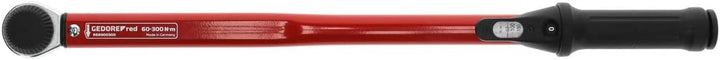 GEDORE red Drehmomentschlüssel für Links- und Rechtsgewinde, 1/2 Zoll, 60-300 Nm, Stahlrohr, Rot/Sch