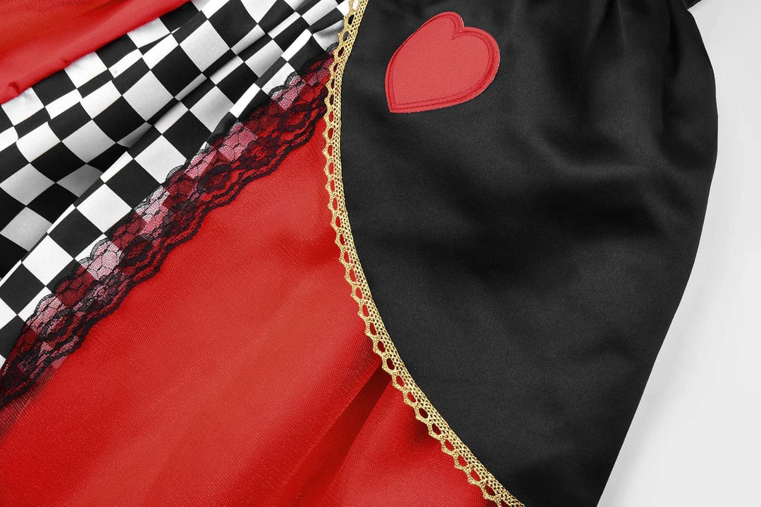 ReliBeauty Herzen Kleid Kostüm Kinder mit Krone Karneval Halloween