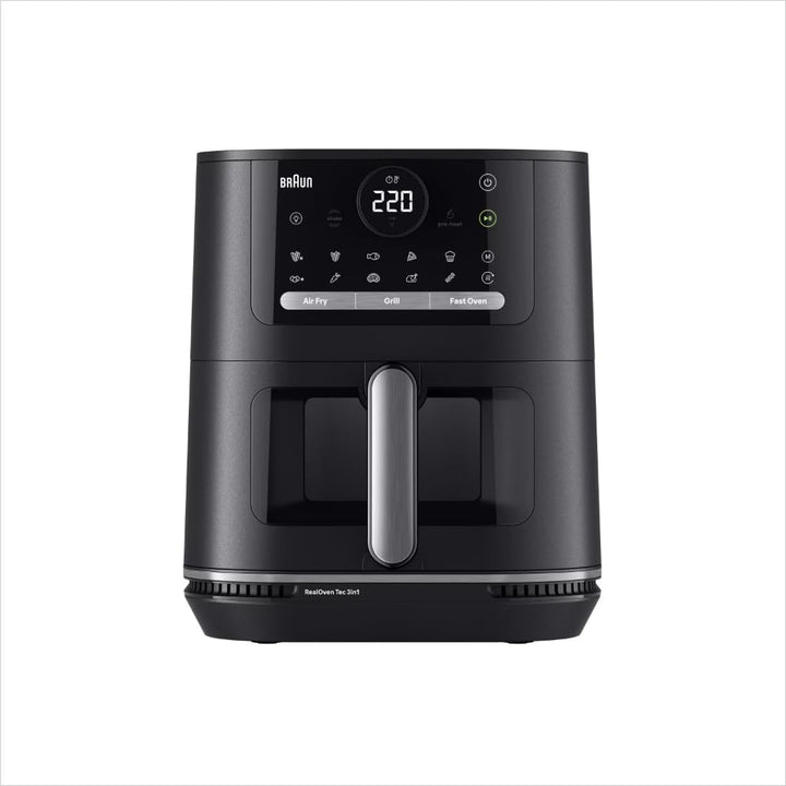 Braun MultiFry 5 HF5073IBK, 3-in-1 Heissluftfritteuse, 6L Airfryer, 80-220°, 20 Programme, spülmasch