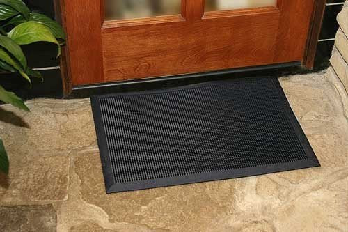 Durable Fussmatte, strapazierfähig, Gummi, Fingerspitze, für den Aussenbereich, 32" x 39", Schwarz,