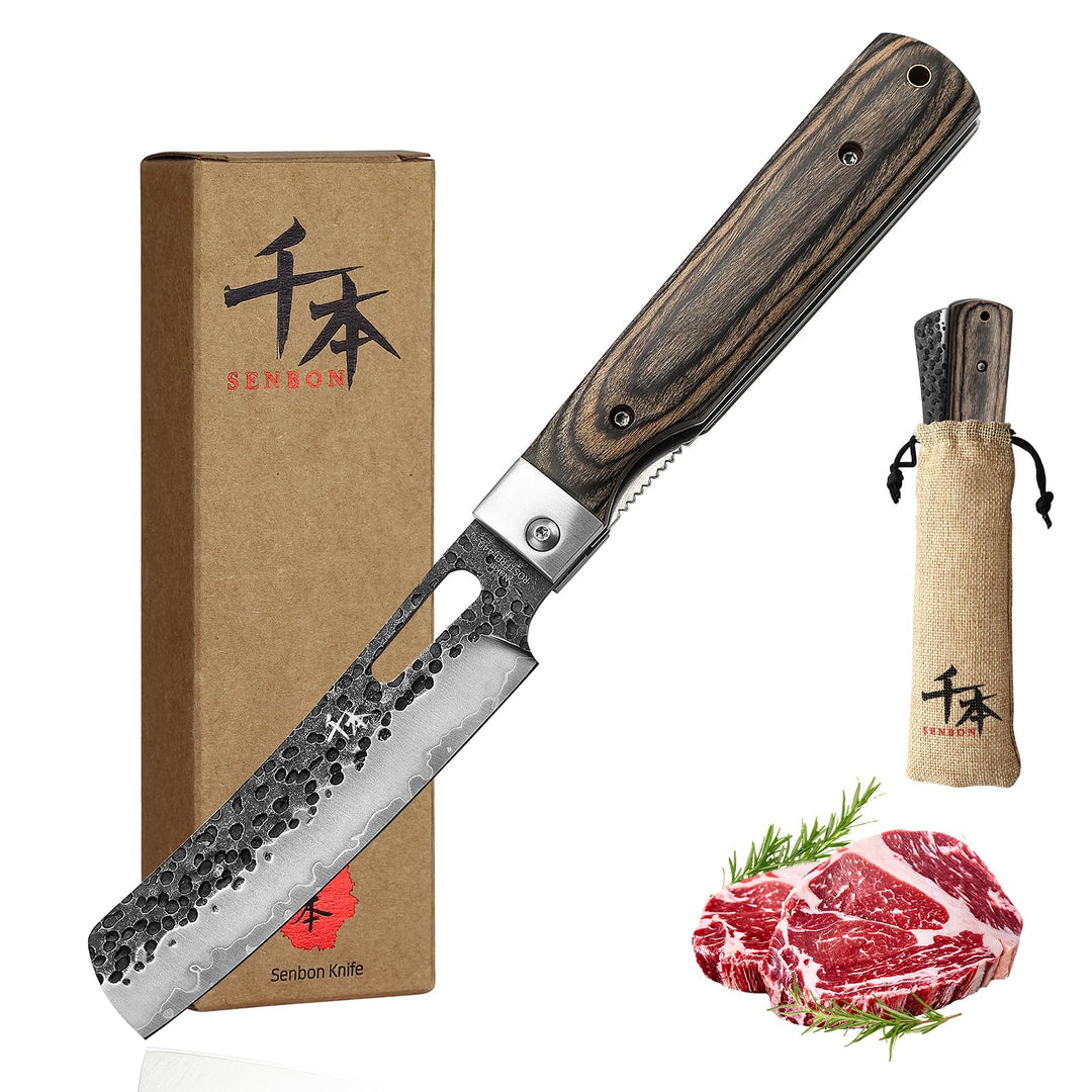SENBON 440A Camping Kochmesser Edelstahl scharfes japanisches stil faltbares tragbares Reise-Obstmes