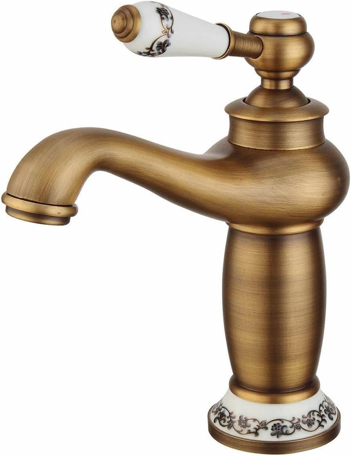 Beelee Antikes Messing Mischbatterie Wasserhahn Bad Armatur Waschtischarmatur Waschbeckenarmatur Ein