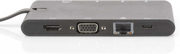DIGITUS USB-C Travel Docking Station – 9 Ports – 1x HDMI, 1x VGA (4K@30Hz) – 2x USB 3.0 / USB 2.0, 2