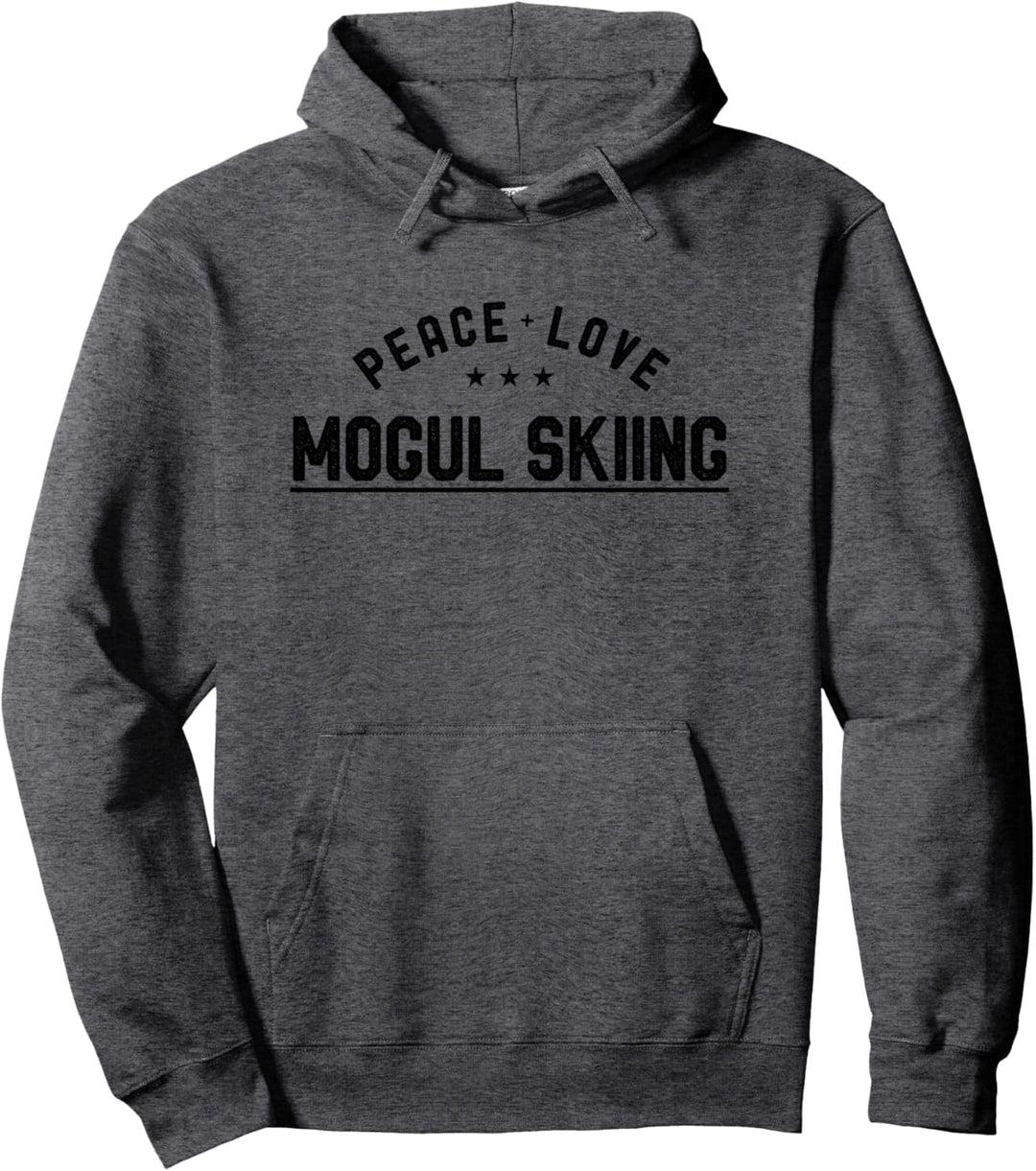 Peace Love Mogul Skiing Vintage Mogul Skier Pullover Hoodie