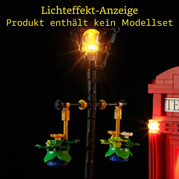 GEAMENT LED Licht-Set Kompatibel mit Lego Rote Londoner Telefonzelle (Red London Telephone Box) - Be