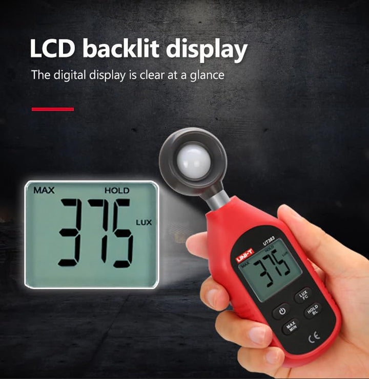 UNI-T Uni-trend UT383BT : Mini Light Meters with Certificates: CE, UKCA 200,000 LUX Digital Luxmeter