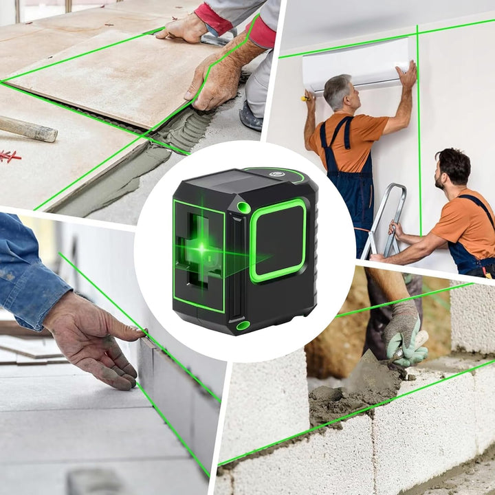 Kreuzlinienlaser mit Stativ, Laser Wasserwaage, Grün Kreuzlaser 360° Selbstnivellierend Linienlaser
