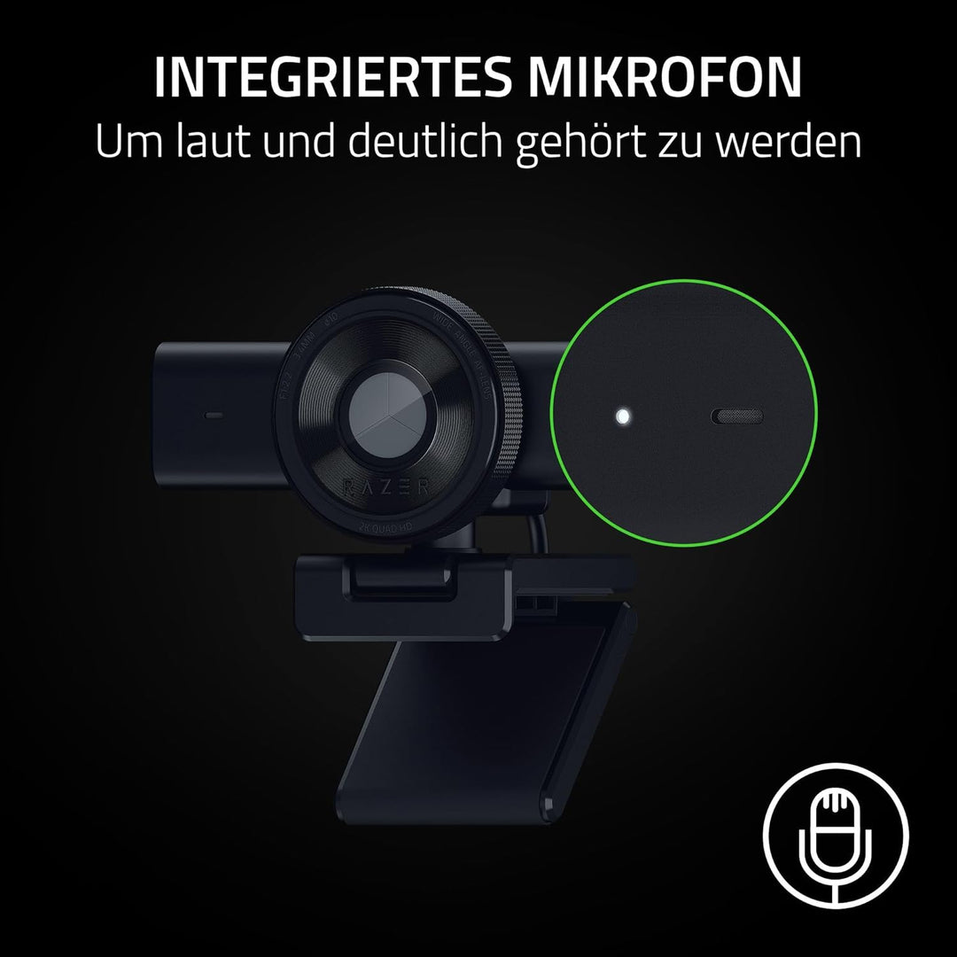Razer Kiyo V2 X - Full-HD-Webcam 1080p, 60 FPS für Creators - Autofokus - Weitwinkel-Objektiv - Inte