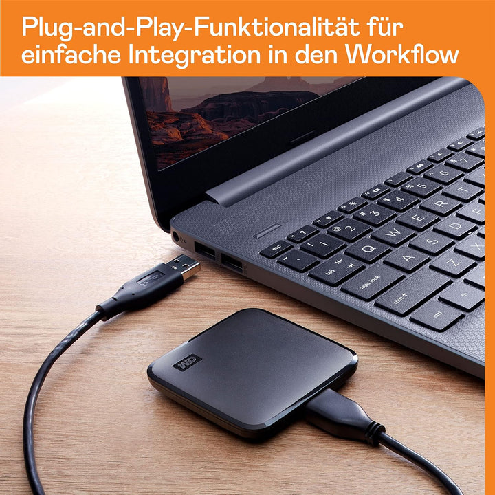 WD Elements™ SE SSD externe SSD 2 TB (USB 3.0-Schnittstelle, Plug-and-Play, 400 MB/s Lesegeschwindig