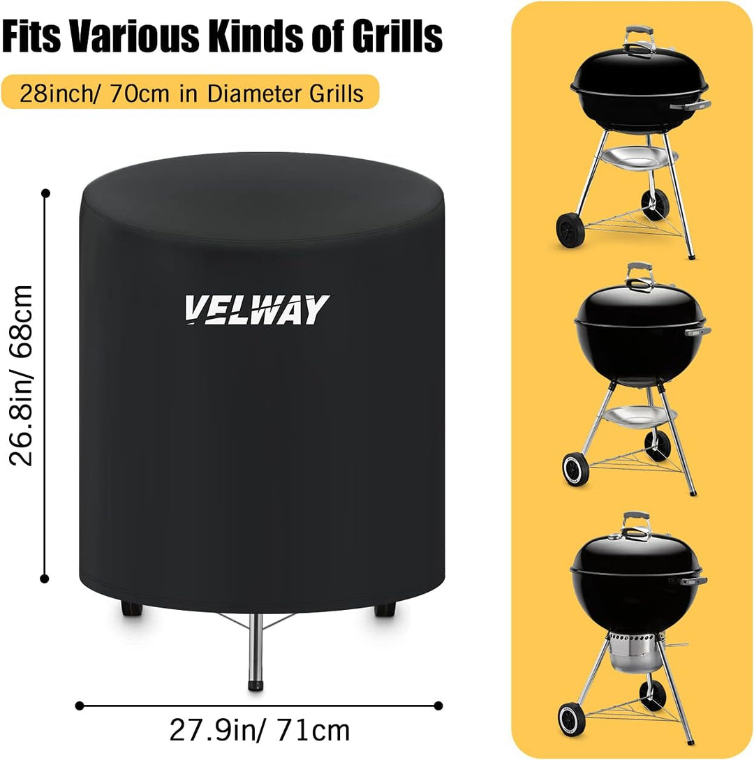 Velway Grill Abdeckhaube Holzkohlegrill Kugelgrill Grillabdeckung Regendicht BBQ Abdeckung Cover Sch