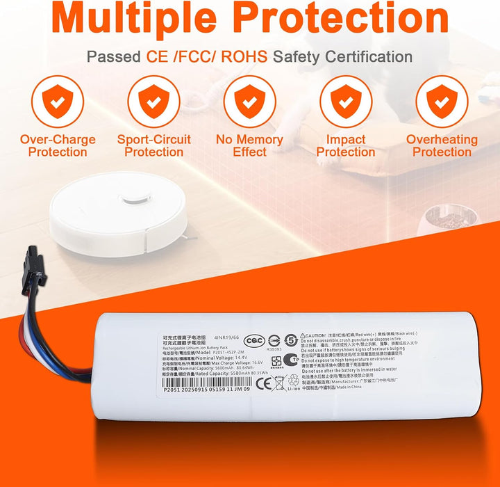 JIMACRO 14,4 V 5600 mAh Akku Kompatibel mit Dreame D9 D10s Pro F9 L10s, Akku Kompatibel mit Xiaomi M