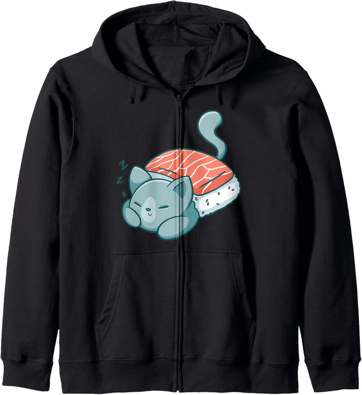 Kawaii Cat Sashimi Sushi Kapuzenjacke
