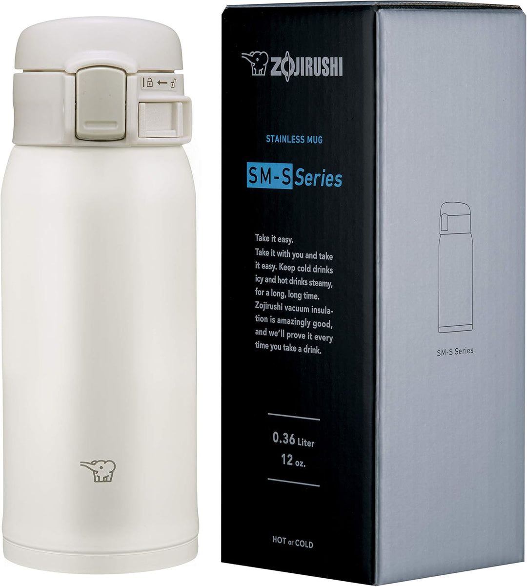 Zojirushi Edelstahlbecher, 340 ml, Weiss 12-Ounce Weiss/Opulenter Garten, 355 ml Weiss/Opulenter Gar