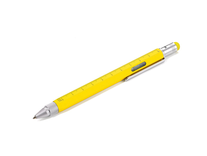 TROIKA CONSTRUCTION Multitasking-Kugelschreiber - PIP20/YE - gelb - Zentimeter- und Zoll-Lineal - 1: