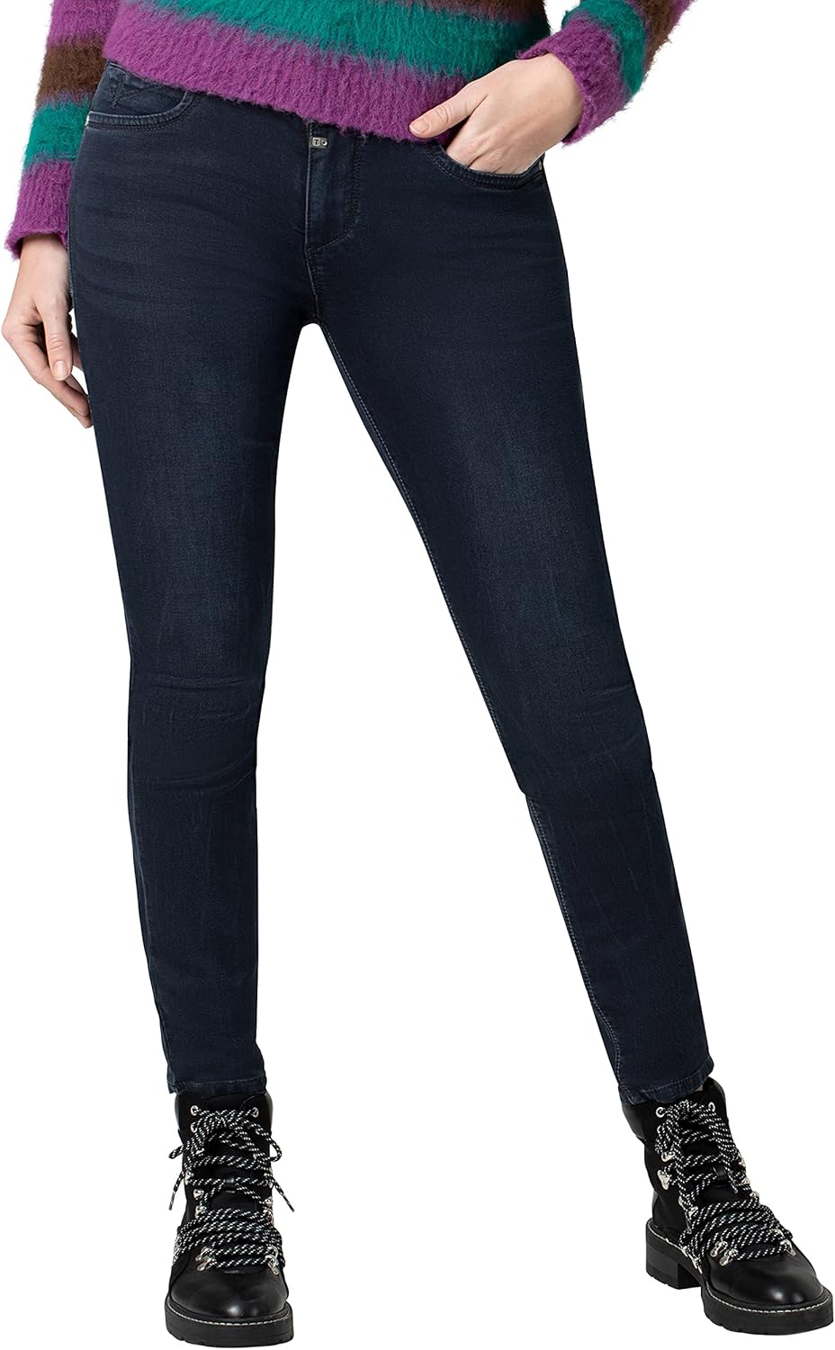 Timezone Damen Slim Enyatz Womanshape Freizeithose 24W / 32L Night Blue Wash, 24W / 32L Night Blue W