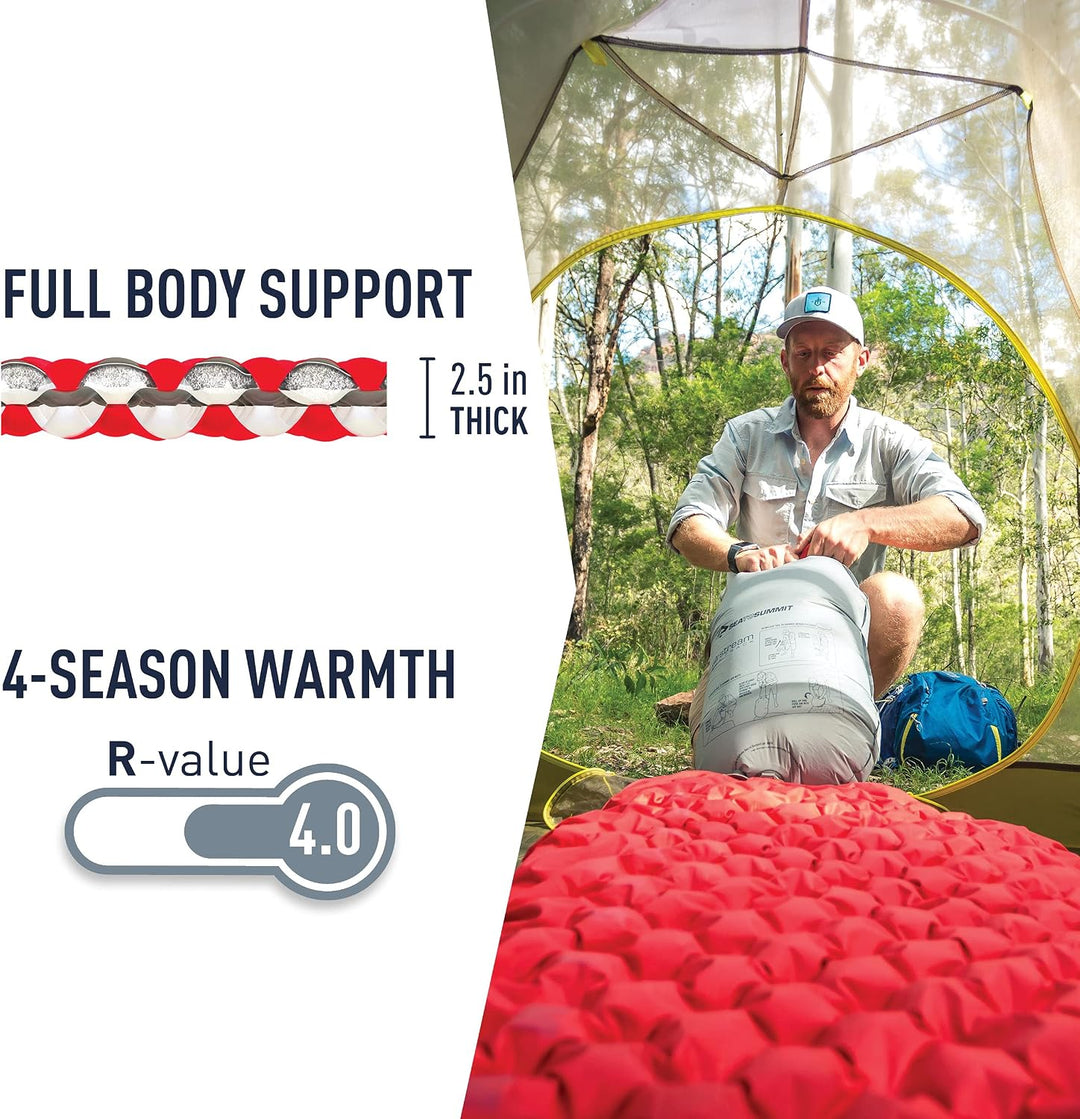 Sea to Summit Comfort Plus Insulated Air Isomatte Luftmatratze Standard-Grösse Rot, Standard-Grösse