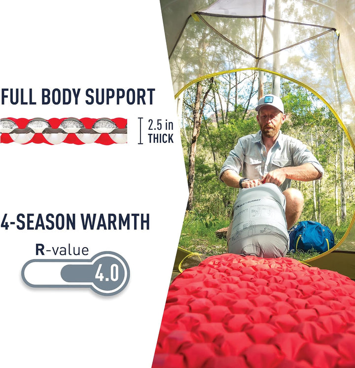 Sea to Summit Comfort Plus Insulated Air Isomatte Luftmatratze Standard-Grösse Rot, Standard-Grösse