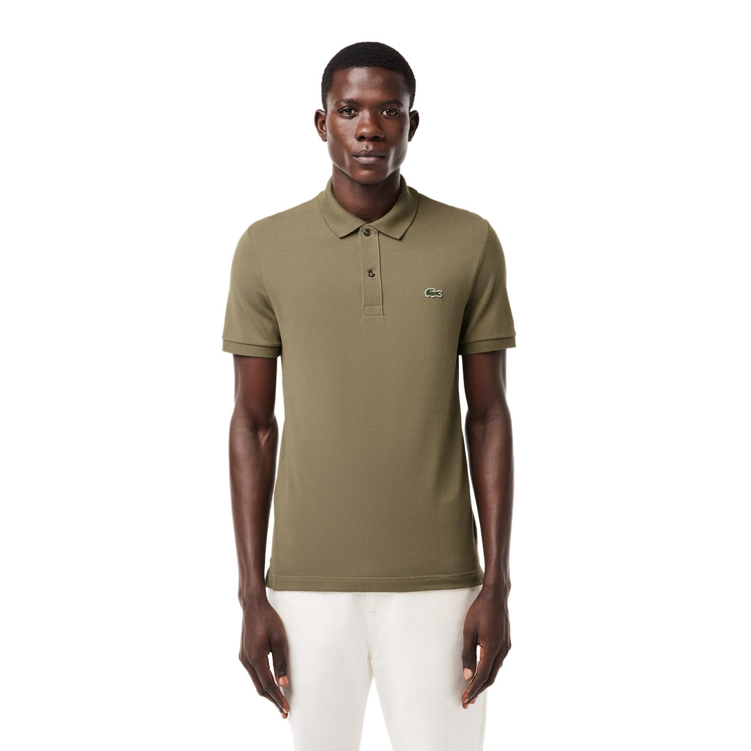 Lacoste Herren Polo-Shirt Kurzarm PH4012, Männer Polo-Hemd,2 Knopf,Slim Fit S Khaki, S Khaki