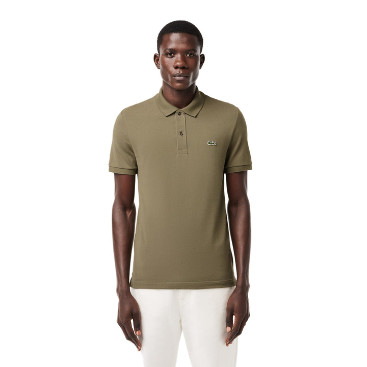 Lacoste Herren Polo-Shirt Kurzarm PH4012, Männer Polo-Hemd,2 Knopf,Slim Fit S Khaki, S Khaki