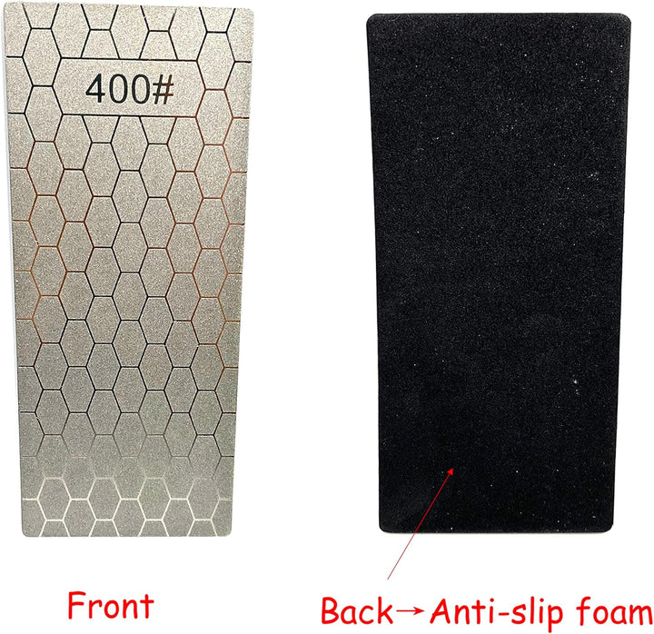 Yuejizhe 6Pcs Diamant Steinschärfer,200/400/600/800/1000/1200 Schärfstein mit extra feiner/grober Pl