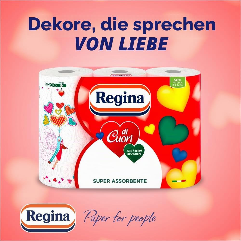 Regina von Herzen Papier Küche, 18 Rollen