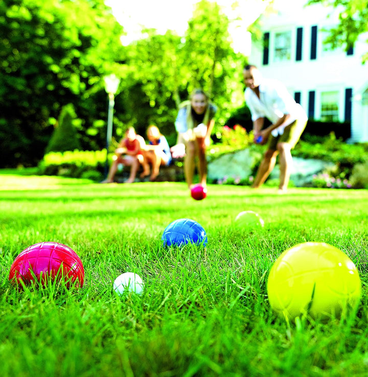 Franklin Sports Boccia-Set: 8 Allwetter-Boccia-Bälle und 1 Pallino, Strand, Hinterhof, Rasen oder Pa