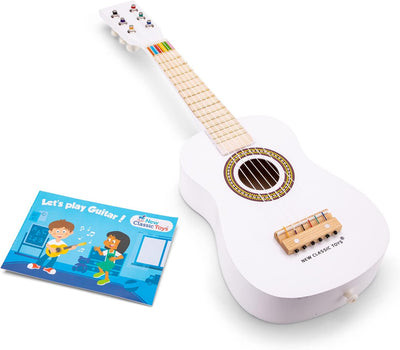 New Classic Toys 10346 Gitarrenspielzeug aus Holz, Weiss, M, Weiss