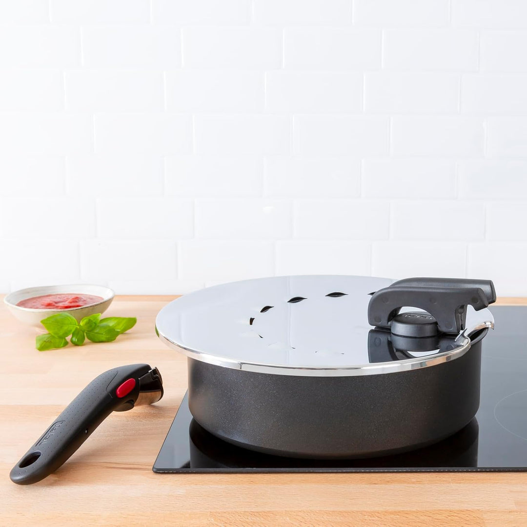 Tefal L98298 Ingenio Edelstahl-Multideckel 20-28 cm | perfekt zum Abgiessen | mit Ingenio Töpfen und