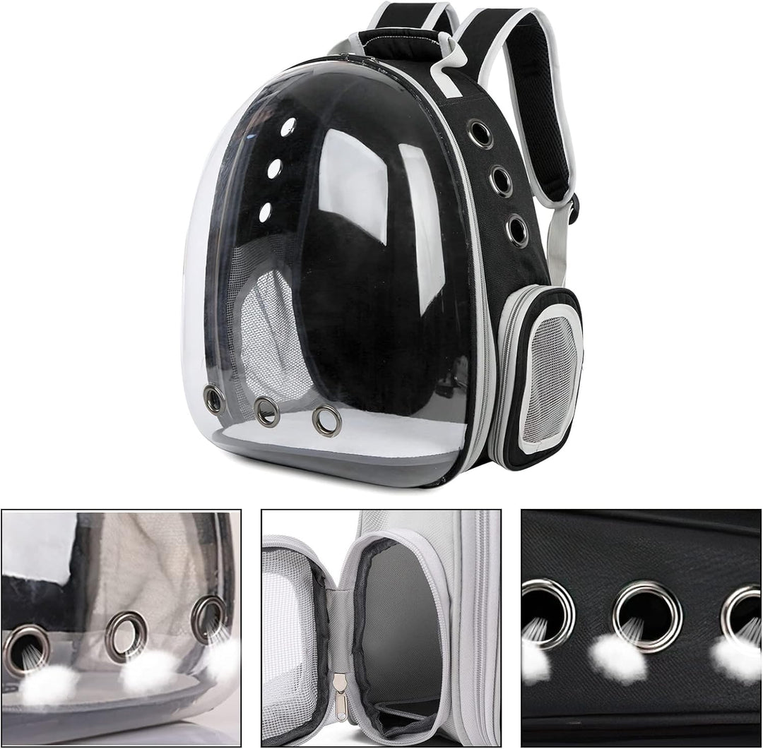 Galatée Katzenrucksack, Hund, Erweiterbarer Haustierrucksack, Belüfteter Raumkapsel-Katzenrucksack,