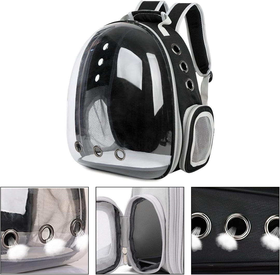 Galatée Katzenrucksack, Hund, Erweiterbarer Haustierrucksack, Belüfteter Raumkapsel-Katzenrucksack,