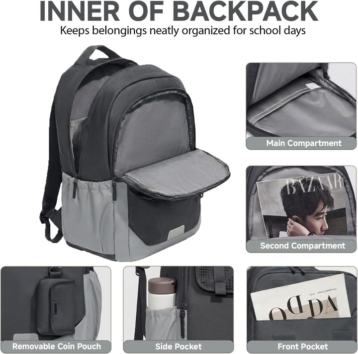 Amythe Schulrucksack Jungen Teenager Grosser Kapazität 30L, Rucksack Schule Gymnasium Oberstufe Schu
