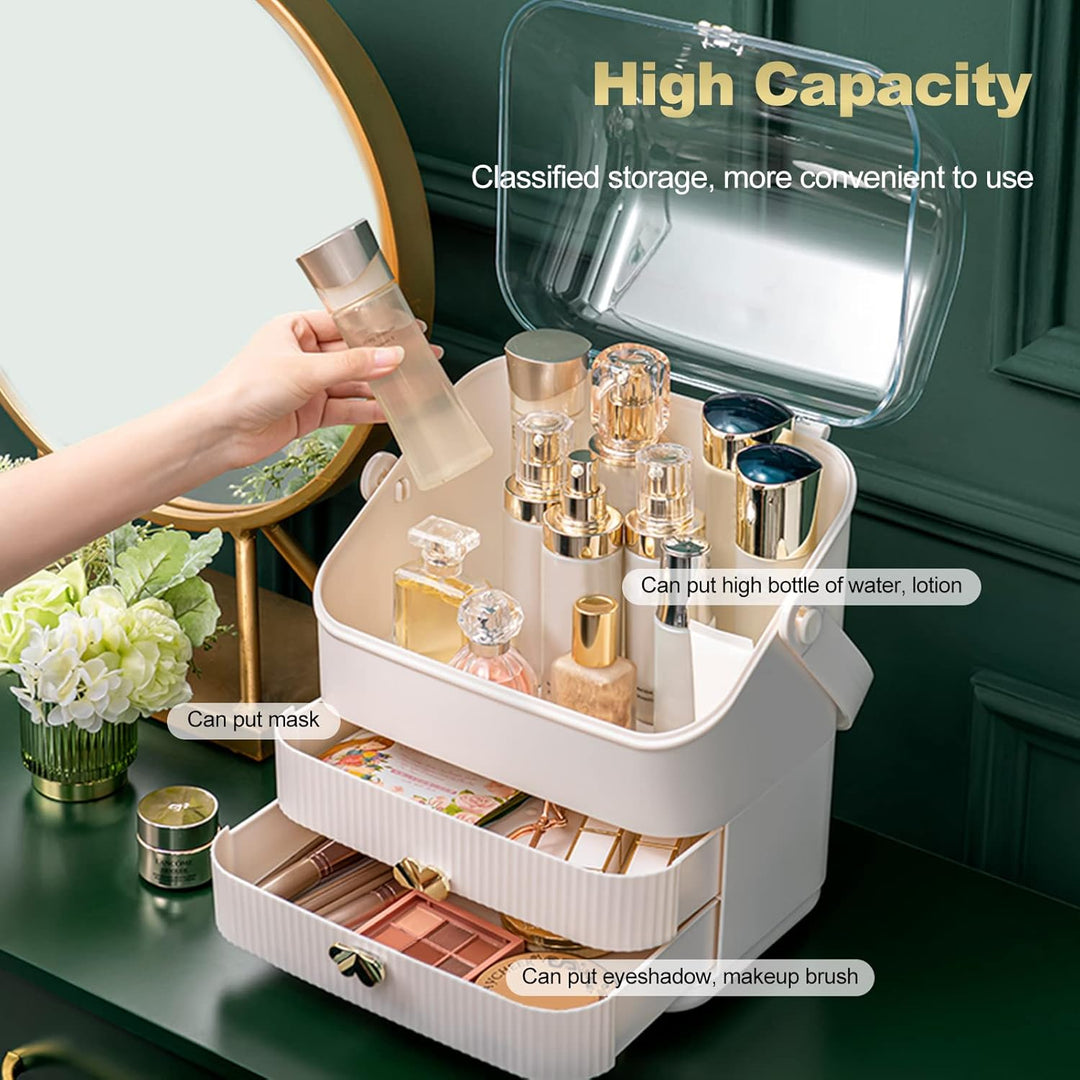 Galatée Tragbare Make Up Organizer Kosmetikbox Kosmetische Aufbewahrungs Box Mit Staubdichtem Deckel