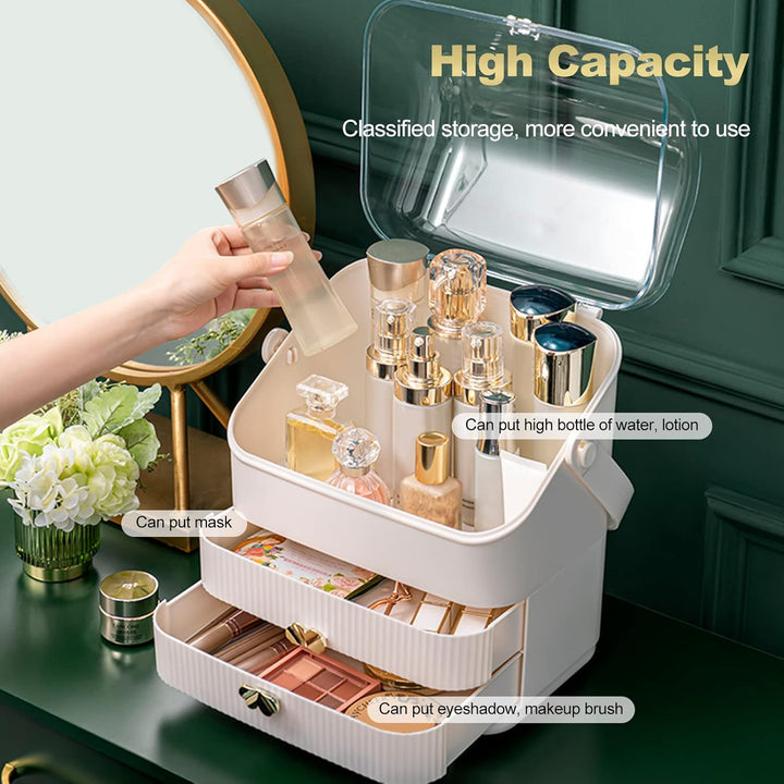 Galatée Tragbare Make Up Organizer Kosmetikbox Kosmetische Aufbewahrungs Box Mit Staubdichtem Deckel