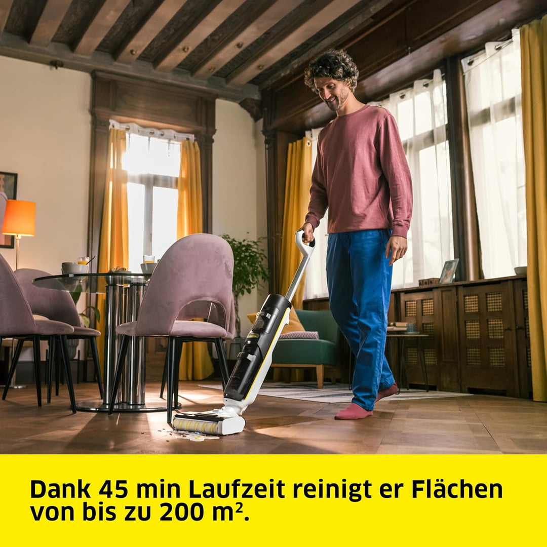 Karcher Saugwischer FCV 4 Natural N, kabelloser Saugwischer mit 4 Reinigungsmodi inkl. Natürlicher B