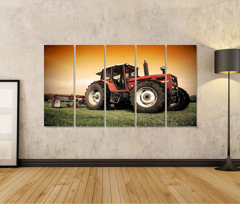 islandburner Bild auf Leinwand Alter Traktor Auf Der Wiese Bilder Wandbilder Poster Leinwand 160x80c