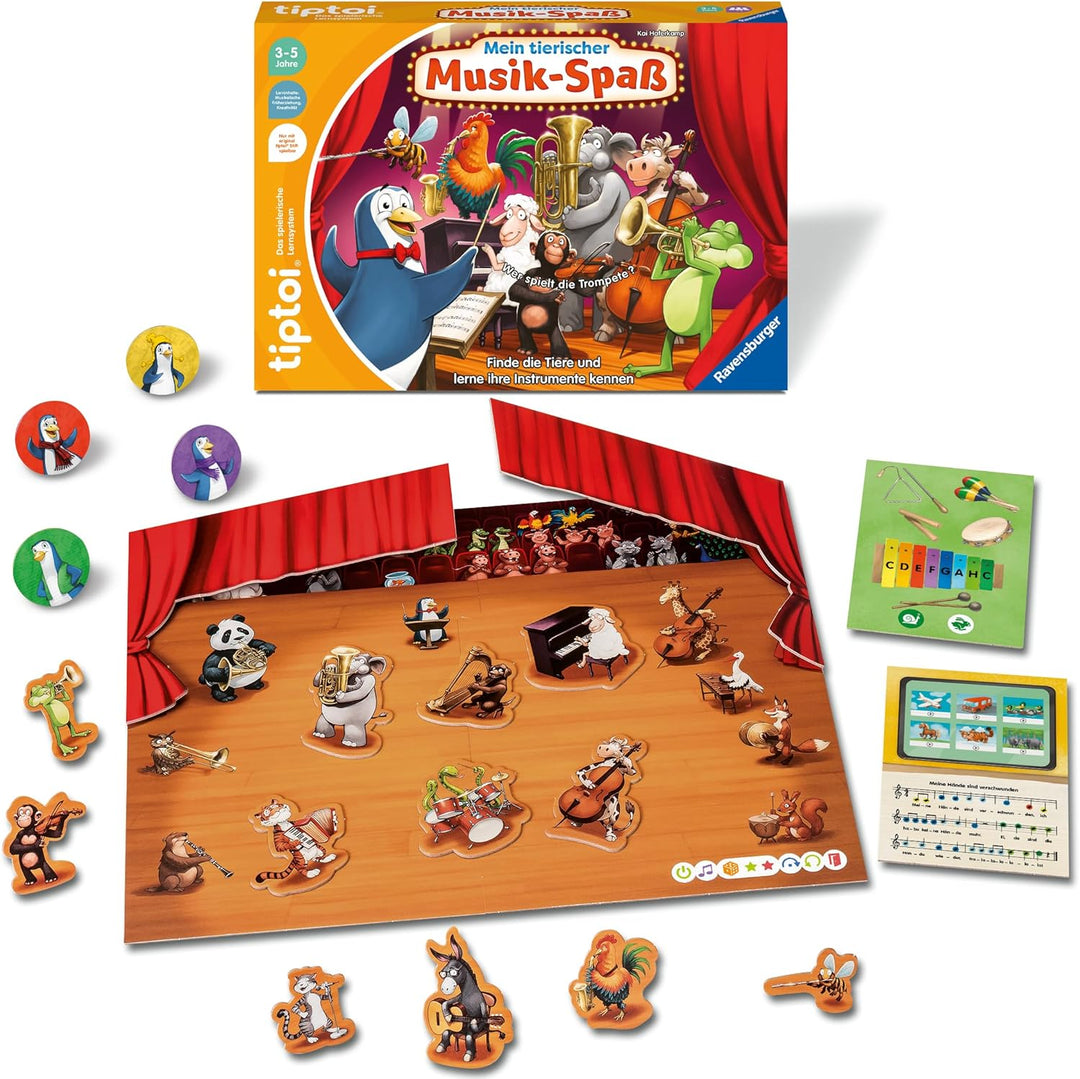 Ravensburger tiptoi Spiel 00169 Mein tierischer Musik-Spass, Lernspiel für 1-4 Kinder von 3-5 Jahren