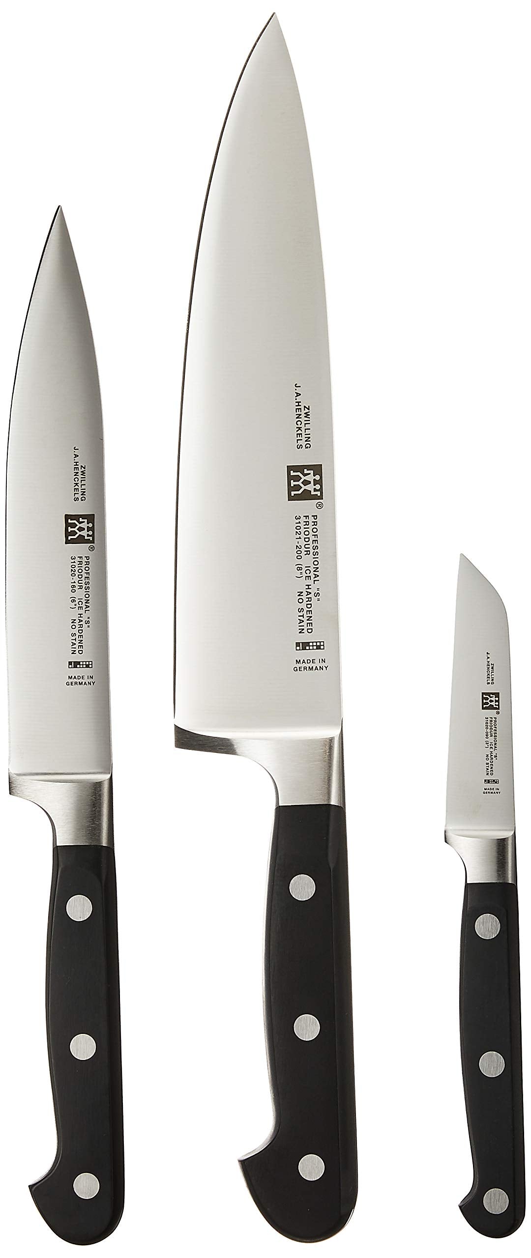 Zwilling Messerset Professional-S 3 teilig, Edelstahl, Silber/Schwarz, 38 x 28 x 28 cm, 3-Einheiten