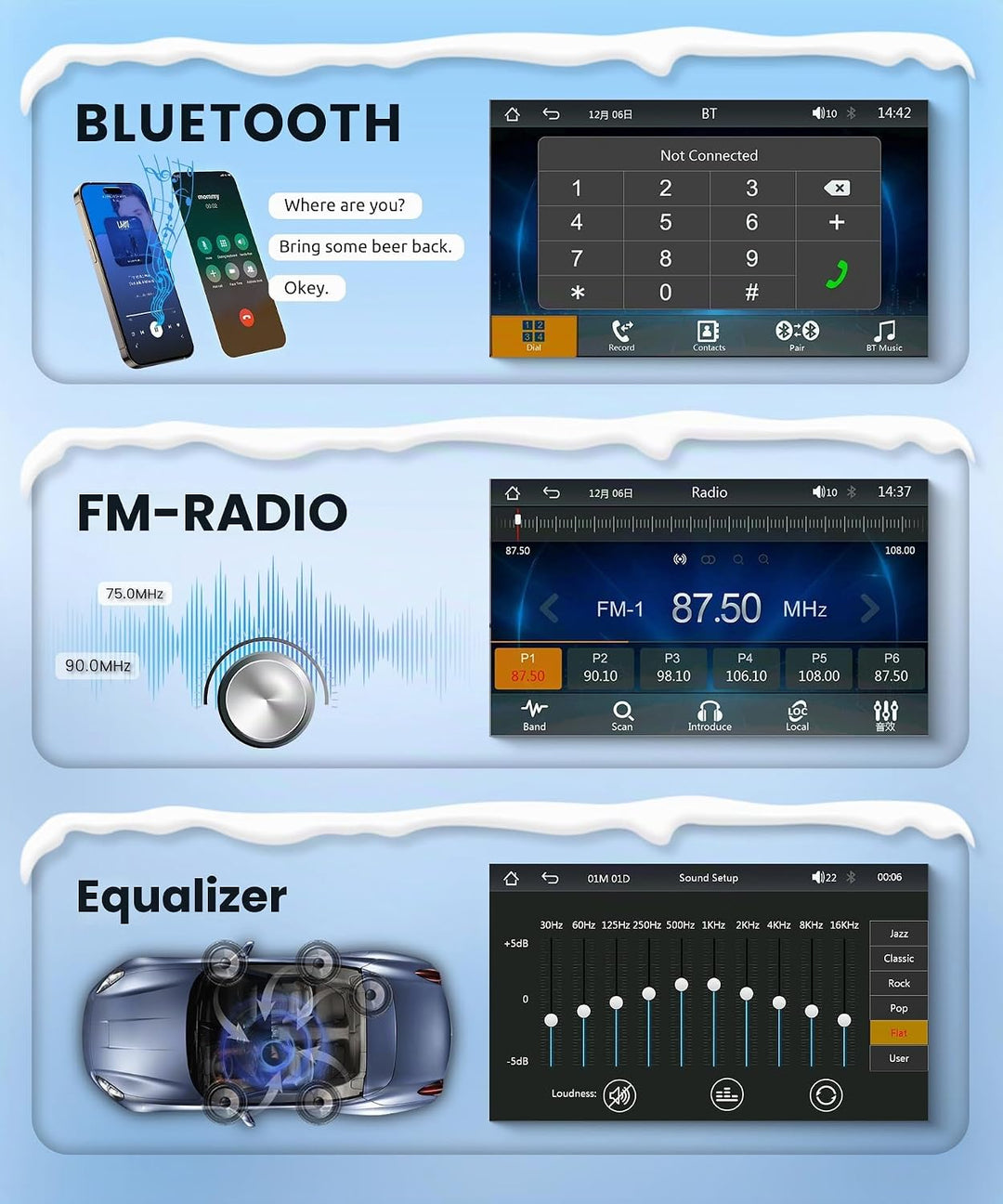 Rimoody Autoradio 1 Din mit Wireless Carplay Android Auto IOS/Android Mirror Link Bluetooth 5.2, 7 Z