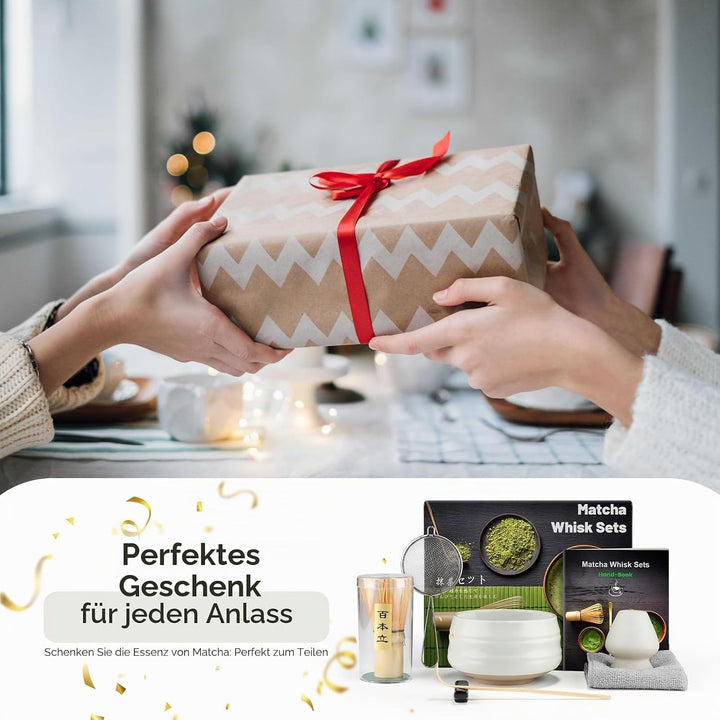 7PCS Matcha Kit Japanische Zeremonie, Bambuslöffel, Bambusschaufel, Peitschenhalter, Matcha-Set für
