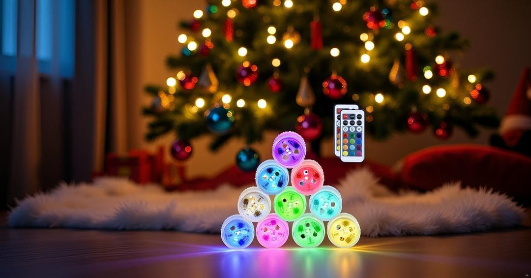 Afoosoo RGB Unterwasser LED Licht Multi Farbwechsel Flammenlose LED Runde CR2450 Batteriebetriebene