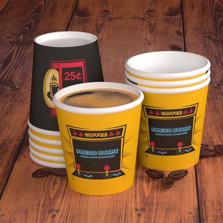 ArcadeCUP 1000 Kaffeebecher aus Papier, 65 ml, umweltfreundlich, biologisch abbaubar, Einwegbecher,