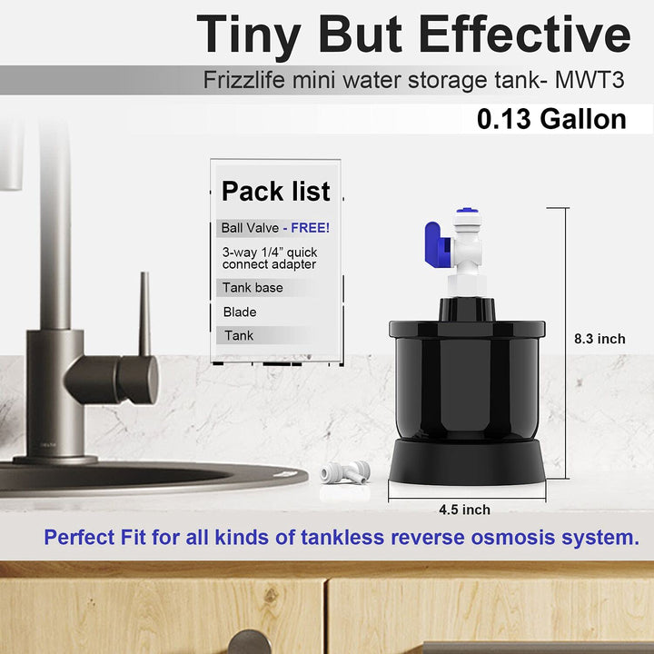 Frizzlife MWT3 Druck-Mini-Wassertank für PD400, PD500, PD600, PX500, PX500-A, 0,13 Gallonen kleiner