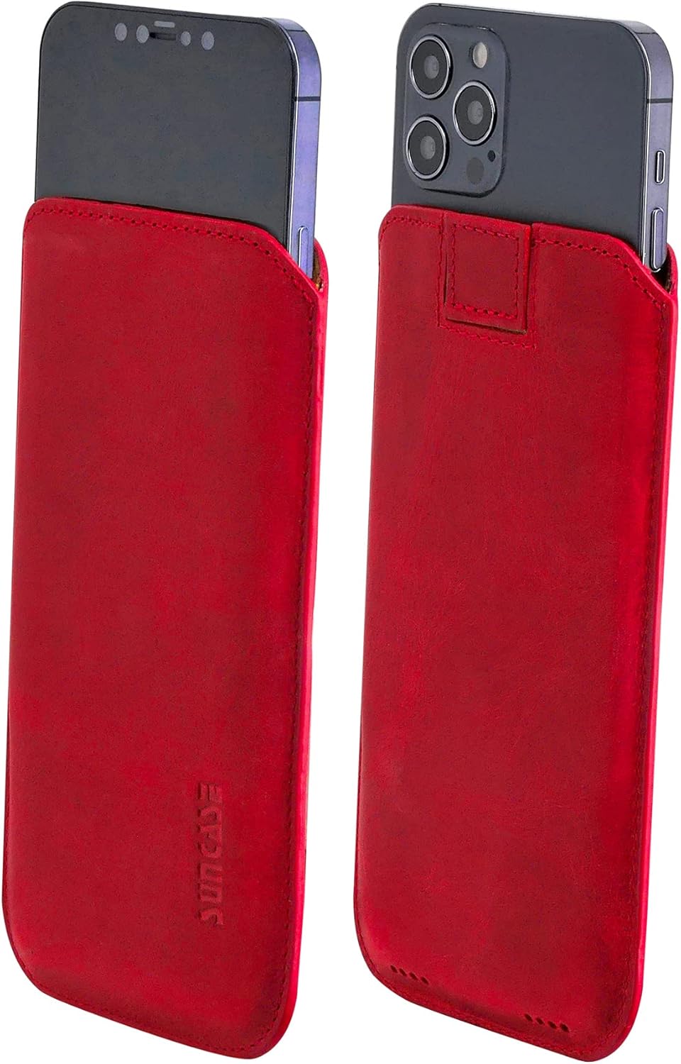 Suncase Original Leder Etui kompatibel mit iPhone 16 Pro (6,3 Zoll) Hülle Tasche Ultra Slim Ledertas